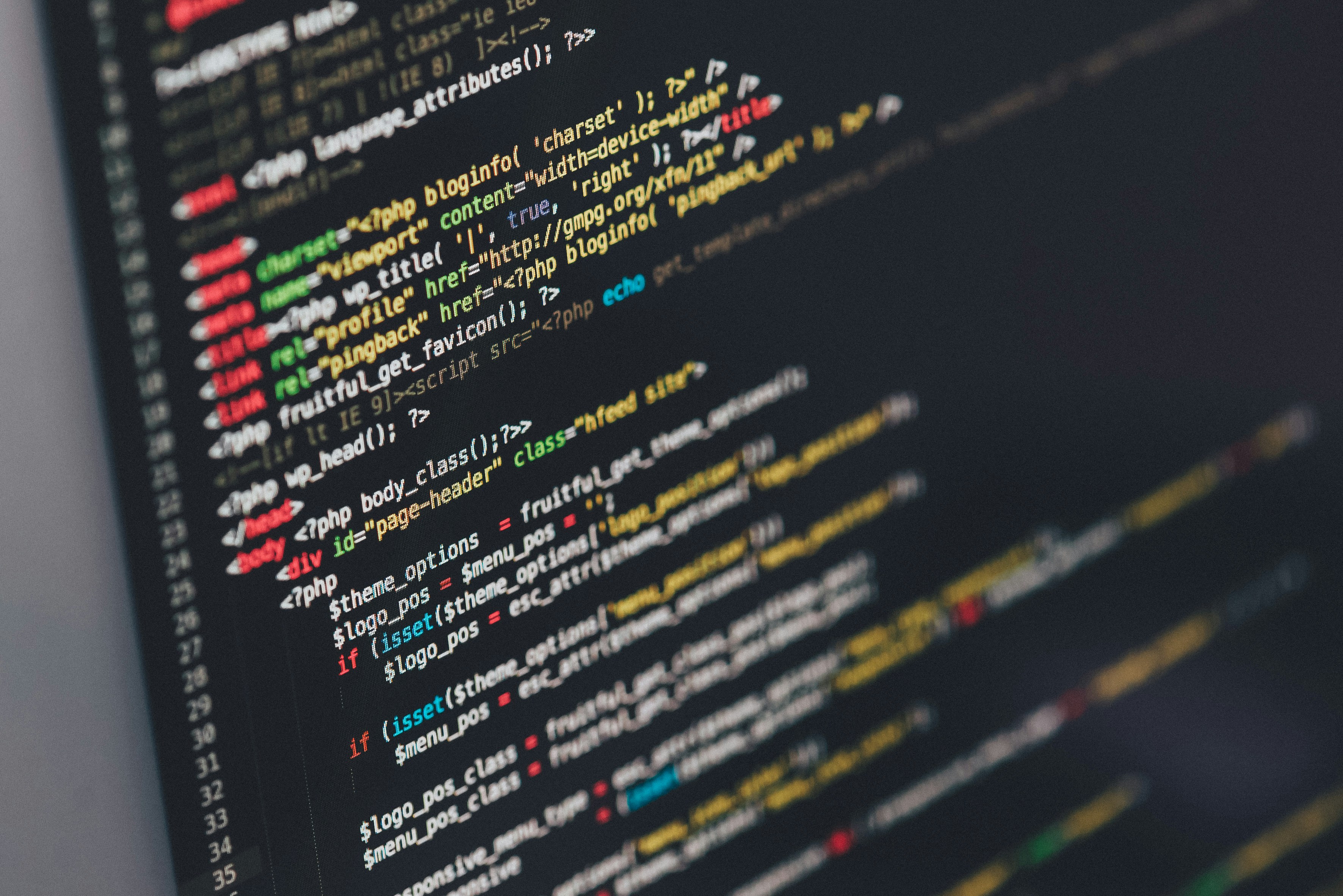 Lines of code on a laptop
